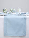 Solino Home 100% Linen Table Runner Sky Blue, Classic Hemstitch 14 x 144 in by SolinoHome