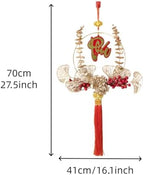 KYMY Vietnamese New Year Hanging Ornament – 2026 Year of The Horse Tết Wreath Pendant with Tết Symbol, 27.5 Inch Gold Leaf Red Berry Lunar New Year Decoration for Wall Door Window - Image 7