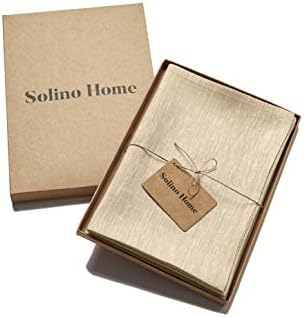 Solino Home 100% Linen Napkins Champagne Beige, Athena 20 x 20 in, Set of 4 - Image 3