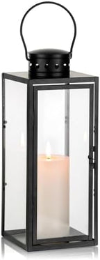 NUPTIO Large Lantern Decorative Indoor, 13.8 inch Tall Metal Floor Lantern by Nuptio