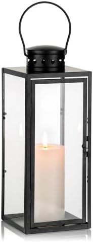 NUPTIO Large Lantern Decorative Indoor, 13.8 inch Tall Metal Floor Lantern by Nuptio