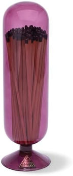Skeem Fireplace Glass Match Cloche - Mulberry - Includes 120 Long Black-Tipped Matches by Skeem