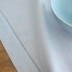 Solino Home Cotton Linen Table Runner Blue, Hemstitch Collection 14 x 72 in - Image 6