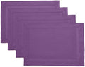 Solino Home 100% Pure Linen Woven Placemats Purple, 14 x 19 in, Set of 4 by SolinoHome