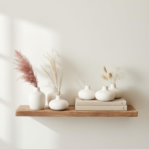 Carrot's Den Small White Ceramic Bud Vase Set of 6, Nordic Minimalist - Image 3