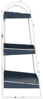 Creative Co-Op Heavily Distressed Navy 3-Tier Metal Tray with White Frame & Rim - Image 6