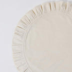 18 Inch Velvet Round Placemat with Ruffle for Dining Table Outdoor Placemats Non-Slip Washable for Gathering, Occasional Decoration and Family Parties Celebrations Set of 4, Beige - Image 5