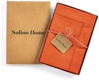 Solino Home Cotton Linen Dinner Napkins Burnt Orange, 20 x 20 in, Set of 4 - Image 4