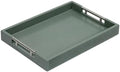 Serving Tray with Polished Metal Handles, 16.5''x12'' Rectangle Coffee Table Tray, Modern Decorative Tray, Large Ottoman Tray, Perfect for Storage and Display (Grey) by thewense