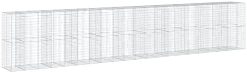 vidaXL Gabion Basket with Cover 413.4"x39.4"x78.7" Galvanized Iron - Image 7