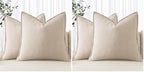 MIULEE Decorative Linen Pillow Covers 20x20 Inch Natural Beige Boho Farmhouse Neutral Christmas Couch Throw Pillows for Bed Pack of 4 Accent Modern Pillowcase Sofa Livingroom Home Decor by MIULEE