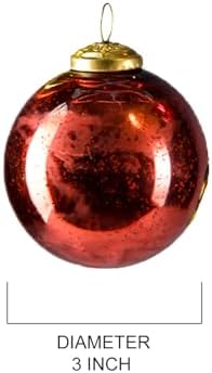Serene Spaces Living Red, Green, and Gold Christmas Tree Ornaments for Xmas Decorating, Decorative Ball Ornaments for Holiday Décor, 4" Tall X 3" Diameter, Pack of 6 - Image 5