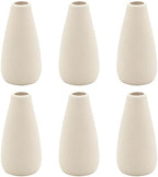 YANLING 6 Pack Modern Small Vase for Flowers, Light Yellow Ceramic Vases by YANLING