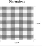 Buffalo Plaid Table Napkins Set of 50 Checkered Cloth Napkins 17x17 inch Washable Dinner Gingham Pattern Napkins Soft Napkins for Wedding Party Dining Banquet(Gray and White) - Image 2