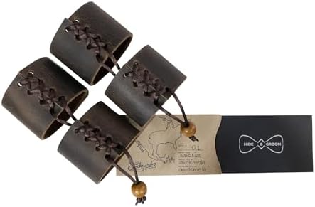 Hide & Groom, Set of 4 Napkin Ring Holders for Wedding Ceremonies, Dinner Parties, Adornment for Table Settings, Full Grain Leather, Handmade, Bourbon Brown - Image 7