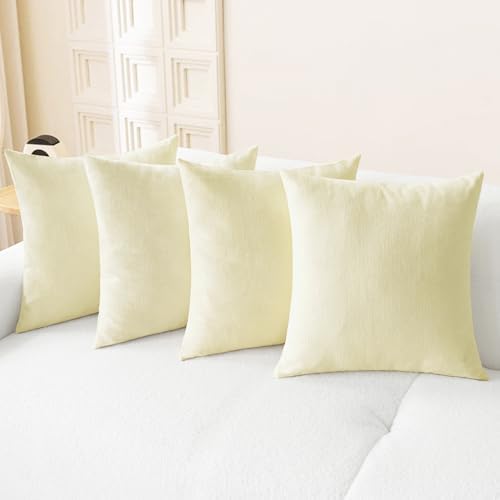 CaliTime Decorative Couch Throw Pillow Covers 18 X 18 Inches Beige by CaliTime
