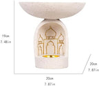 Mosque-Themed Decorative Resin Candlestick, White, Dome-Shaped, Gold-Trimmed - Image 6