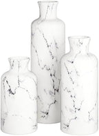 Creative Scents White Marble Look Vases Home Decor - Vase Set of 3 - Perfect for Holding Pampas Grass, Dried/Fresh Flowers, Vases for Your Kitchen, Bedroom, Office, Living/Dining Room, or Shelf Decor by CreativeScents