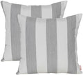 Outdoor/Indoor Sunbrella Throw Pillow Cover Only Square Set of 2 Pieces 20 inch x 20 inch Cabana Granite/Gray Stripe - Insert Not Included by Unknown