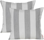 Outdoor/Indoor Sunbrella Throw Pillow Cover Only Square Set of 2 Pieces 20 inch x 20 inch Cabana Granite/Gray Stripe - Insert Not Included by Unknown