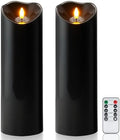 Homemory 4"x12" Black Flameless Candles, Halloween Candles, Outdoor Waterproof Flameless Candles with Remote and Timers, Gothic, Battery Operated LED Pillar Candles, Won't Melt Plastic, 2Pack by Homemory