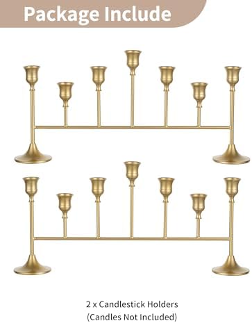 NUPTIO Taper Candle Holders for Candlestick: Gold Weeding Centerpieces - Image 5
