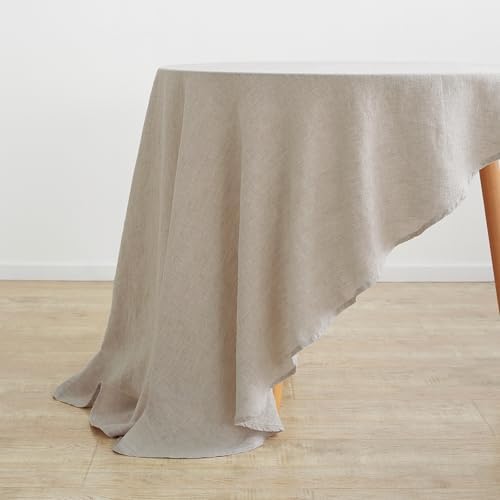 Linen World Linen Tablecloth,100% French Linen Round Tablecloth 70" Inch,Washable Natural Tablecloth for Dining,Outdoor,Weddings and Restaurants,Decorative Thanksgiving Christmas - Image 2