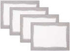 Elrene Home Fashions Villeroy & Boch Metallic Brushstroke Modern Linen Blend Placemat Set, 14 Inches x 20 Inches, Set of 4, White and Silver by ElreneHomeFashions