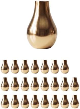 Serene Spaces Living Floral Bud Vases, Stylish Flower Vases for Centerpieces at Weddings, Party Tables, Dining, Thanksgiving, Fall Decor, in Various Shapes (Shiny Pear Bud Vase - Pack of 24) by SereneSpacesLiving