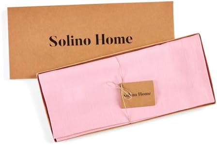 Solino Home 100% Pure Linen Table Runner Pink Extra Long, Fete 14 x 132 in - Image 5