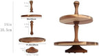 Acacia Wood 2 Tiered Serving Tray Display Stand - Image 2