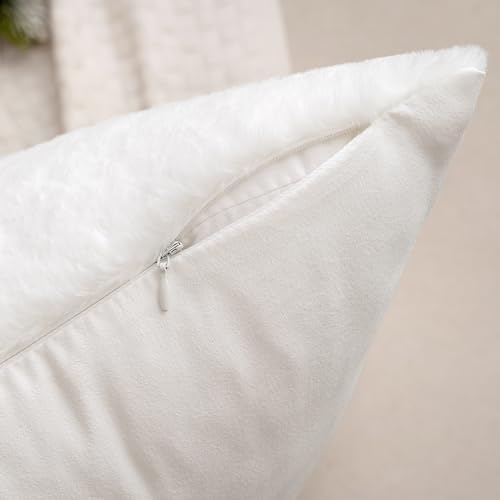 MIULEE Pack of 2 Christmas Decorative Throw Pillow Covers Soft Faux Fur Pillow Cases with Embroidery Snowflake Winter Cute Pillowcases Holiday Decor for Couch Sofa Bedroom, 18×18 Inch, Grey - Image 6