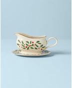 Lenox Holiday Porcelain Christmas Gravy Boat with Stand, 16oz - Image 2