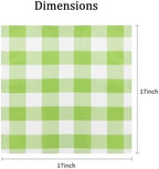 Buffalo Plaid Table Napkins Set of 100 Checkered Cloth Napkins 17x17 inch Washable Dinner Gingham Pattern Napkins Soft Napkins for Wedding Party Dining Banquet(Emerald and White) - Image 2