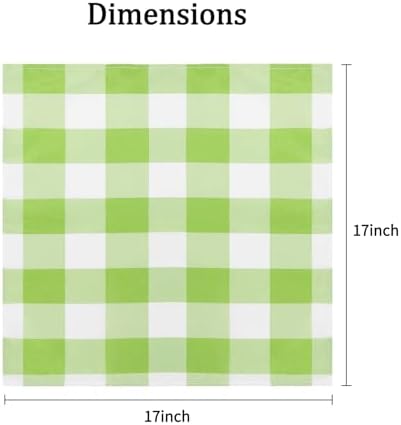 Buffalo Plaid Table Napkins Set of 100 Checkered Cloth Napkins 17x17 inch Washable Dinner Gingham Pattern Napkins Soft Napkins for Wedding Party Dining Banquet(Emerald and White) - Image 2