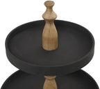 Deco 79 Wood 3 Level Tiered Server with Wood Post, 16" x 16" x 24", Black - Image 2