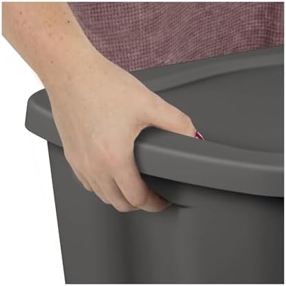 18 Gal Storage Bins 8-Pack, Plastic Totes with Snap-On Lids, Black - Image 5