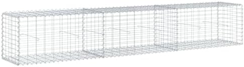 vidaXL Gabion Basket with Cover - Galvanized Iron Cage, 118.1"x19.7"x19.7", Outdoor Landscaping & Decor Solution by vidaXL