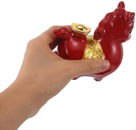 VOSAREA Ceramic Crimson Horse Figurine for 2026 Lunar New Year Decor - Image 4
