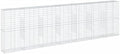 vidaXL Gabion Basket with Cover - Galvanized Iron Outdoor Decorative Retaining Wall Cage, 275.6"x19.7"x78.7" by vidaXL