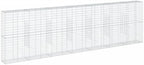 vidaXL Gabion Basket with Cover - Galvanized Iron Outdoor Decorative Retaining Wall Cage, 275.6"x19.7"x78.7" by vidaXL