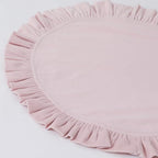 18 Inch Velvet Round Placemat with Ruffle for Dining Table Outdoor Placemats Non-Slip Washable for Gathering, Occasional Decoration and Family Parties Celebrations Set of 4, Pink - Image 5