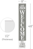 Personalized Welcome Sign for Front Door, Custom Welcome Sign for Porch Outdoor Welcome Home Decorations, 48"x8" PVC Sign (Design 19) - Image 5