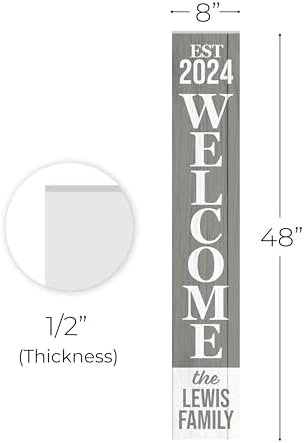 Personalized Welcome Sign for Front Door, Custom Welcome Sign for Porch Outdoor Welcome Home Decorations, 48"x8" PVC Sign (Design 19) - Image 5