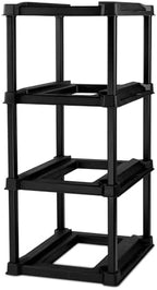 Sterilite 4-Tier Tote Rack with 4-Pack 27 Gallon Industrial Storage Totes - Image 3