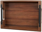 Acacia Wood Serving Tray, 15×10in Tray for Ottoman, Space-Saving by Dofira