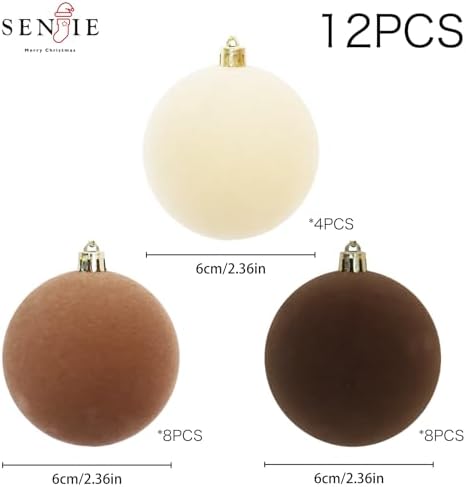 20Pcs Velvet Ornaments for Christmas Tree,2.36In Christmas Ornaments Set - Image 4