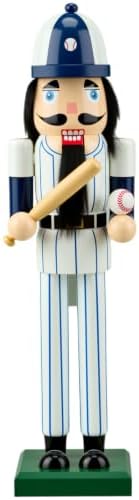 Blosssound 15" Christmas Baseball Nutcracker Wooden Sports Decor,Baseball B by Blosssound