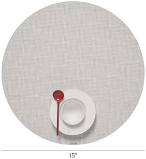 Chilewich Mini Basketweave Placemats, Round Woven Placemats Set of 4 - Image 2