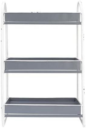 Creative Co-Op Heavily Distressed 3-Tier Metal Tray with White Frame & Rim, Grey - Image 4